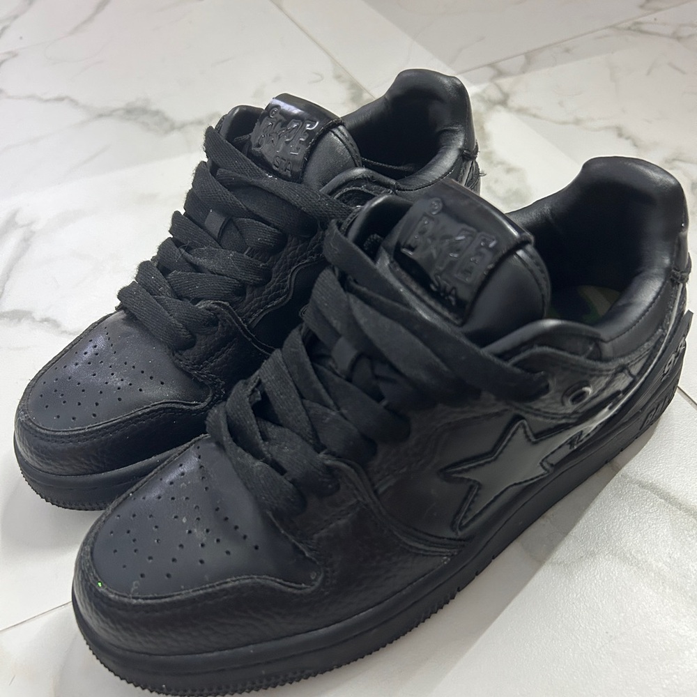 Bape Black Leather Men's Sneakers